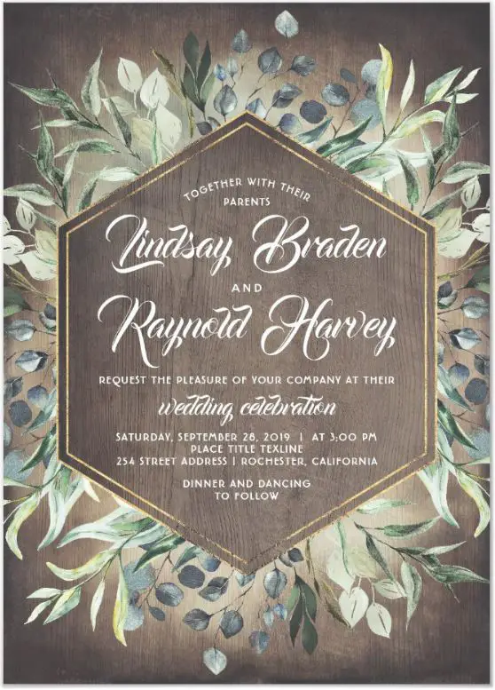 rustic winter wedding invitation