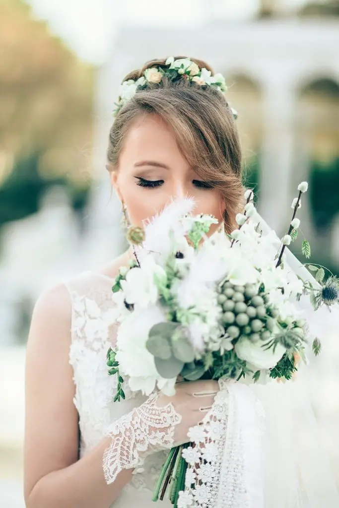 Floral wedding updos 