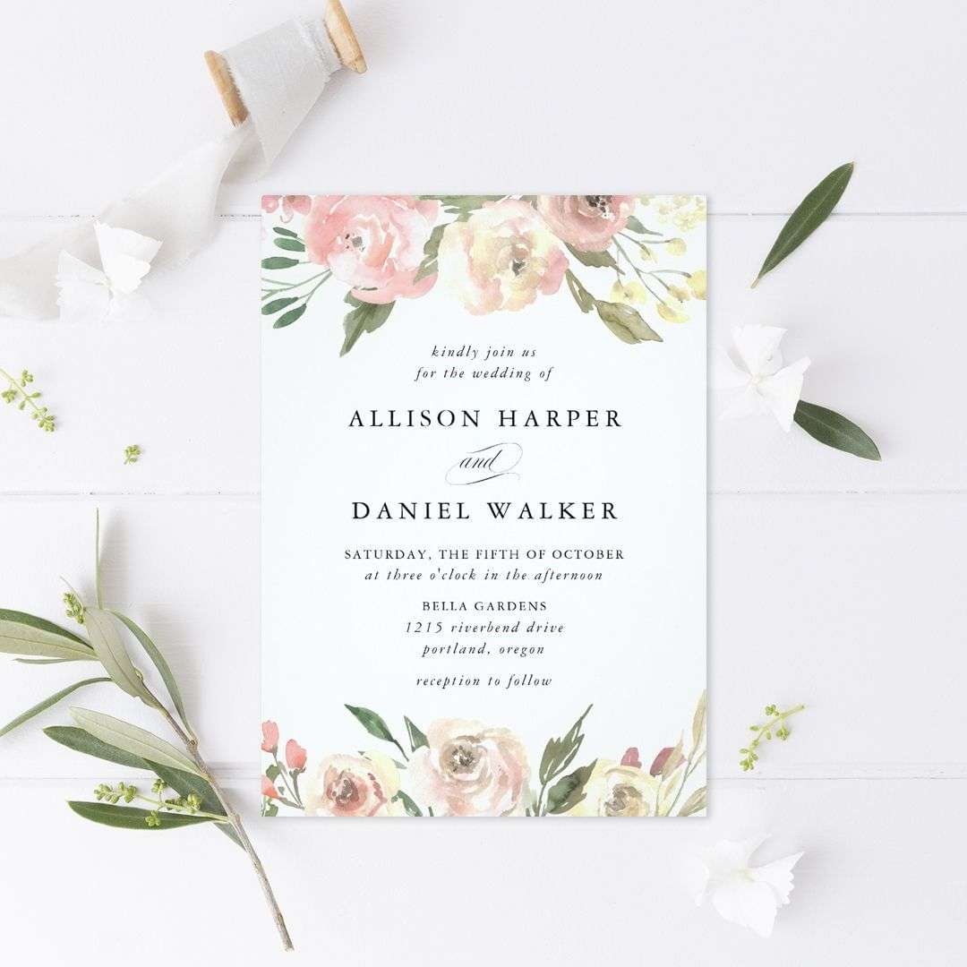 23 Best Romantic Blush Pink Wedding Invitations - wedding ideas