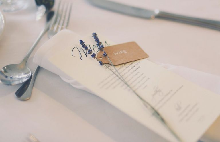 Elegant Wedding Menu Cards