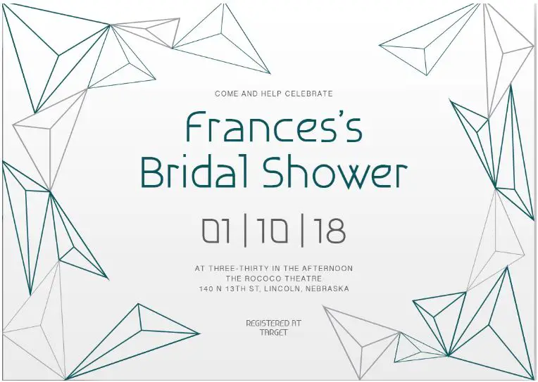 Geometric Triangles Bridal Shower Invitation 