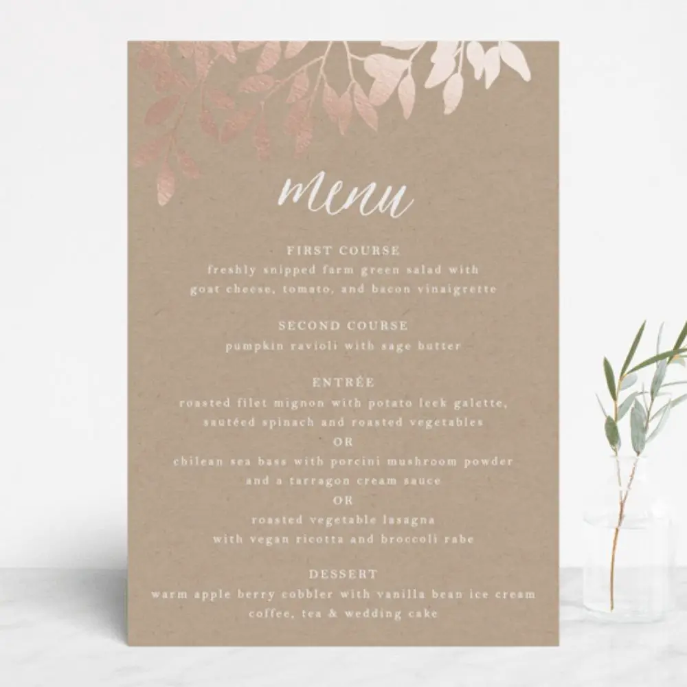 Wedding Elegant Menu Cards Ideas for Wedding Themes - Wedding Ideas