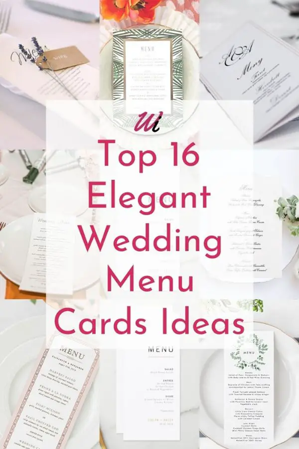 Wedding Elegant Menu Cards