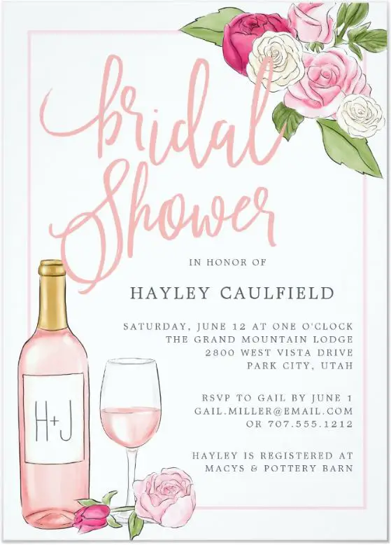 Bridal Shower Invitation for Wine Lovers 