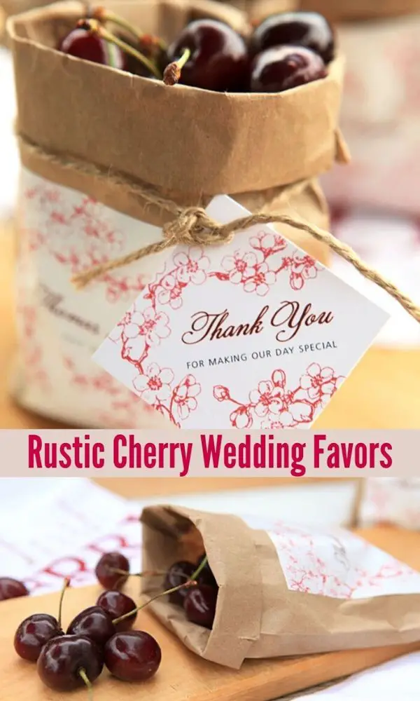 Rustic Country Wedding Favors DIY Cherry Bags 