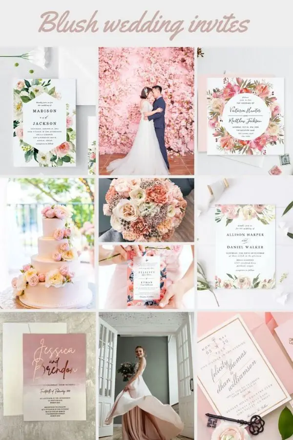 Romantic Blush Pink Wedding Invitations