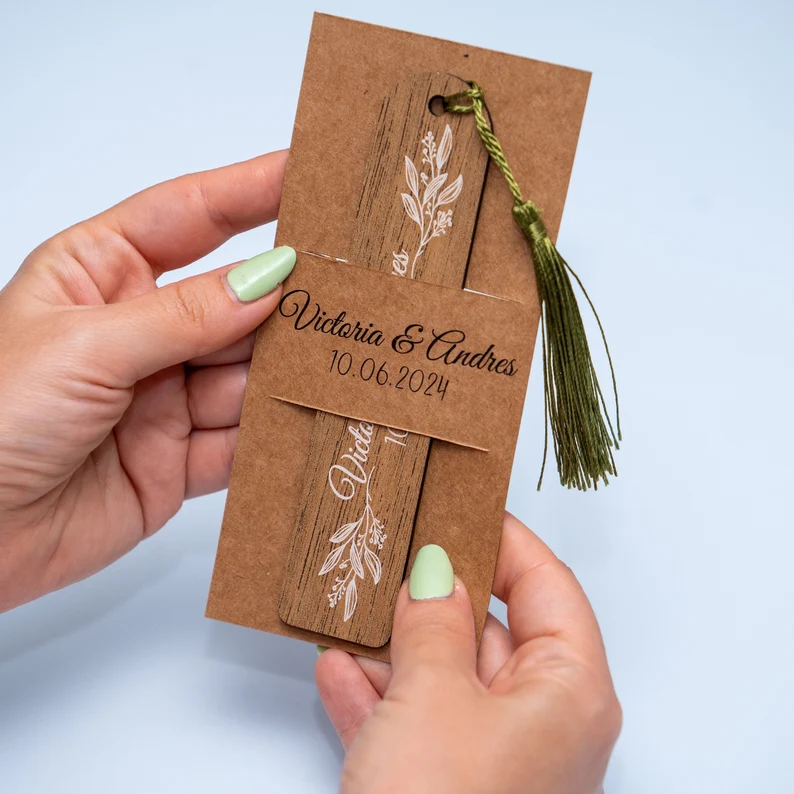 Rustic Country Wedding Favors Wooden Bookmarks