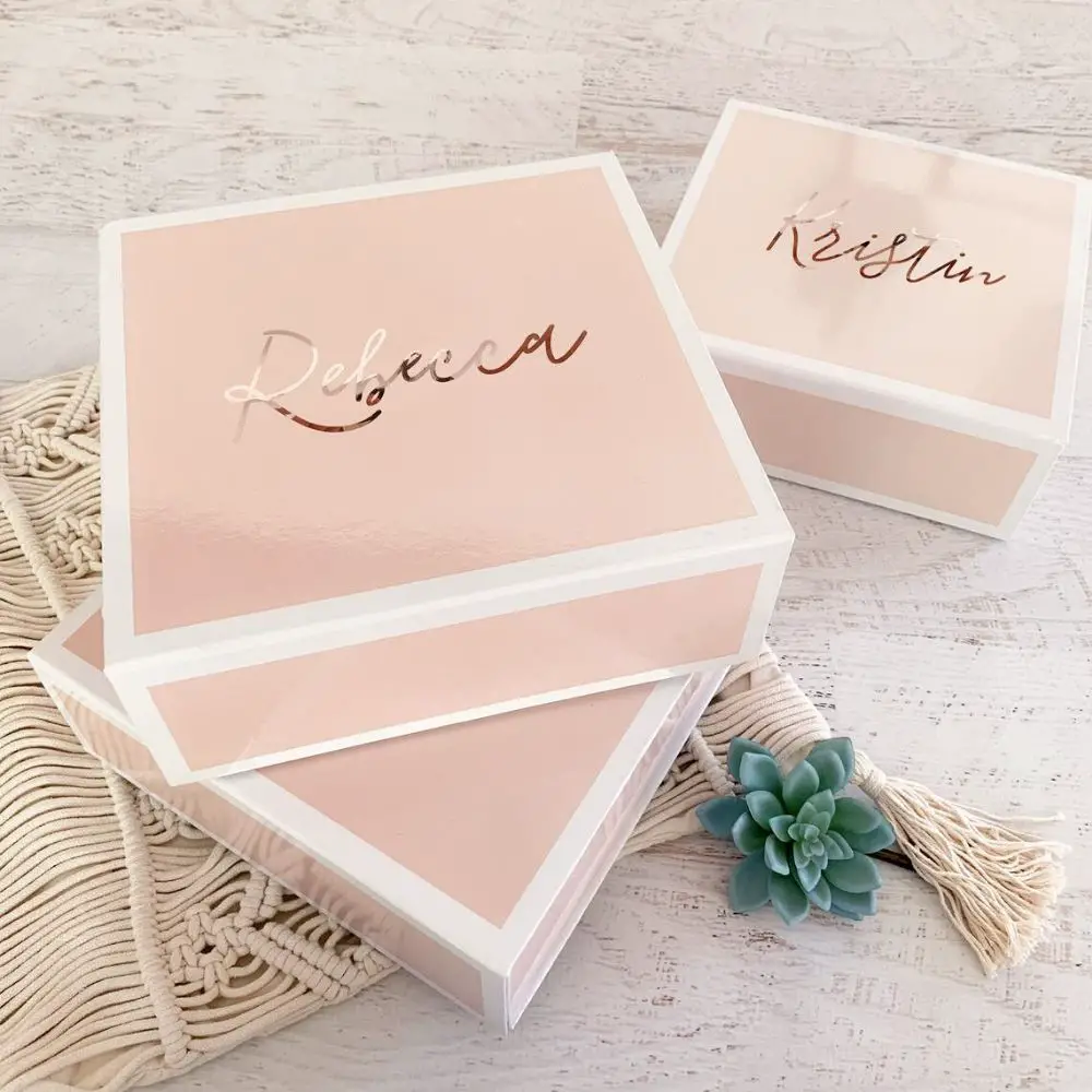 Bridesmaids Proposal Boxes, Personalized Pink Bridesmaids Boxs