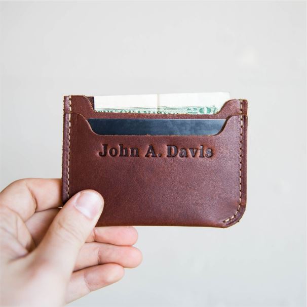 Non-Alcoholic and Useful Gifts Ideas for your Groomsmen Proposal, The Bradford Front Pocket Double Sleeve Leather with Initials or Name.