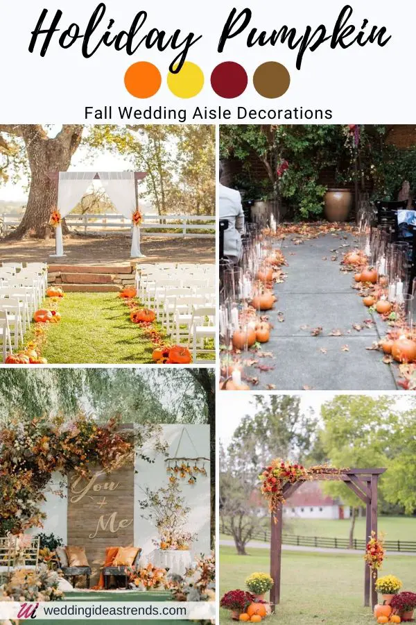 Holiday Pumpkin outdoor fall wedding aisle decorations