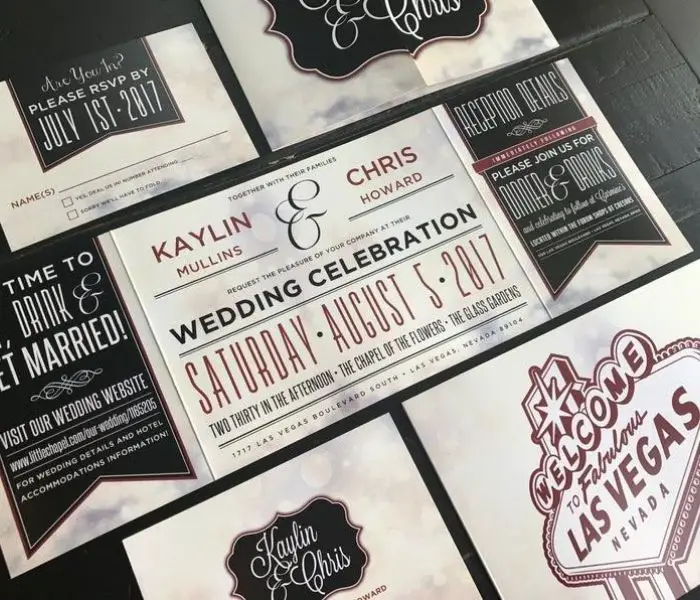 Las Vegas Custom Fold Wedding Invitations