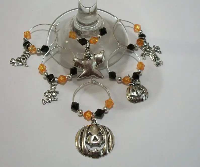 Ideas For Halloween Wedding Favors, Halloween Wine Charms