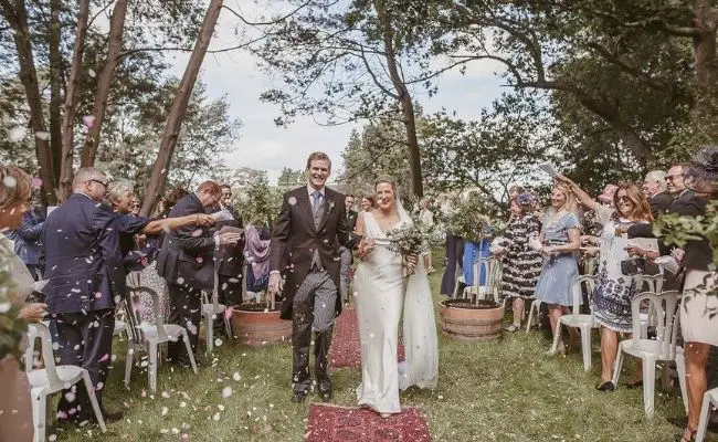 DIY Backyard Wedding Decorations On a Budget Rugs Aisle Runner 
