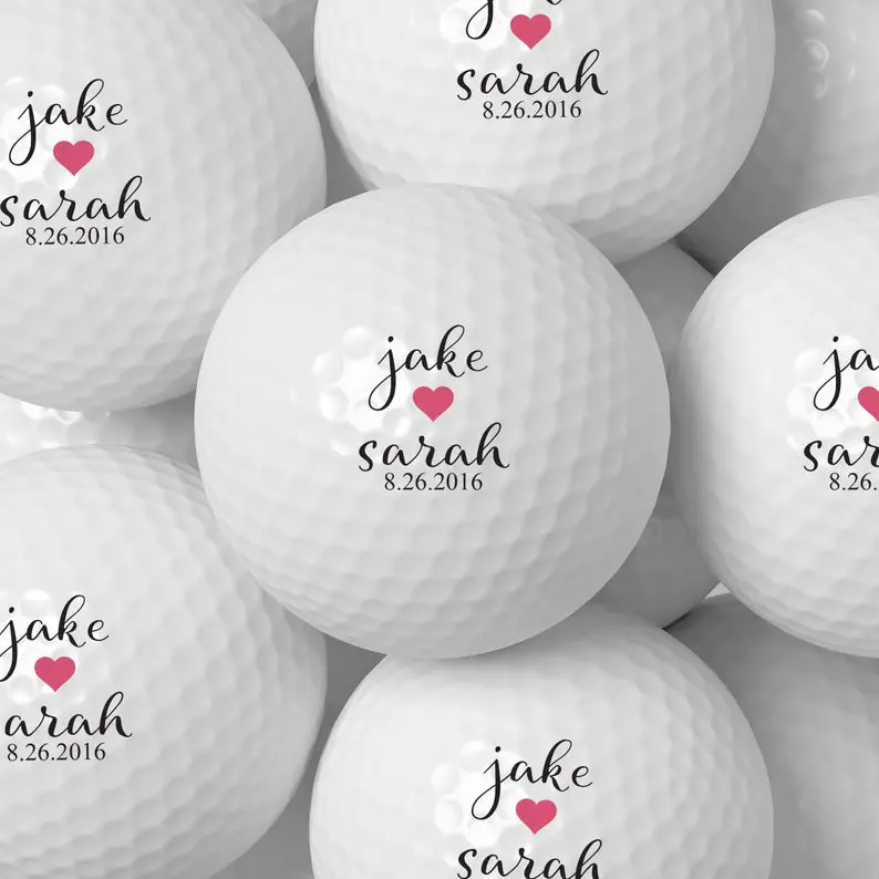 Golf Themed Wedding Ideas & Inspiration. Favor gift for guests, Personalized Wedding Golf Ball Favors.