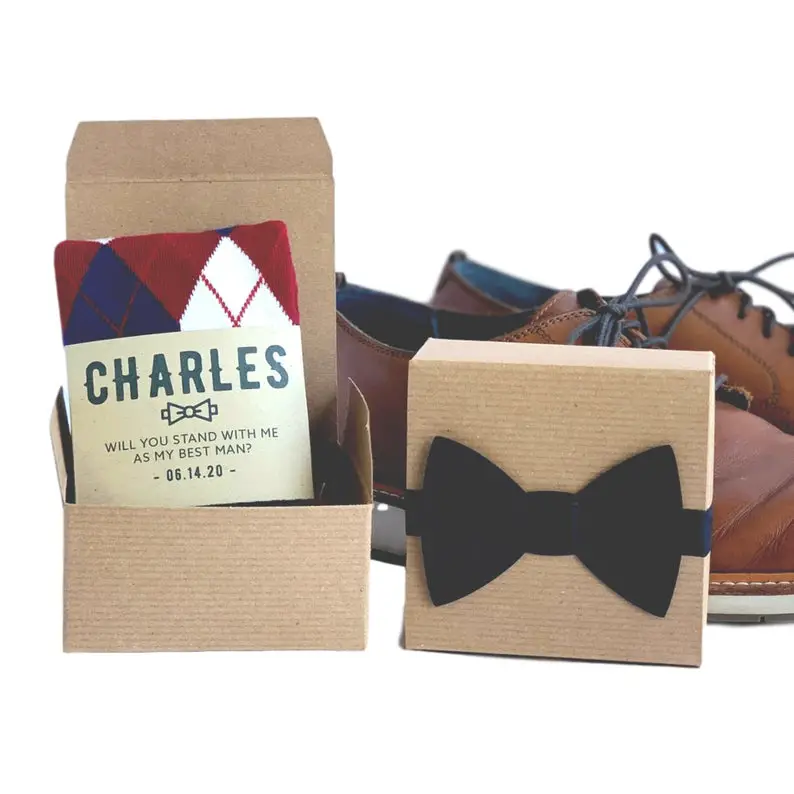 Non-Alcoholic and Useful Gifts Ideas for your Groomsmen Proposal, Personalized Groomsmen Socks with Custom Labels