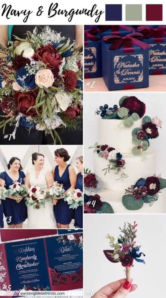 Navy Blue November Fall Wedding Color Schemes