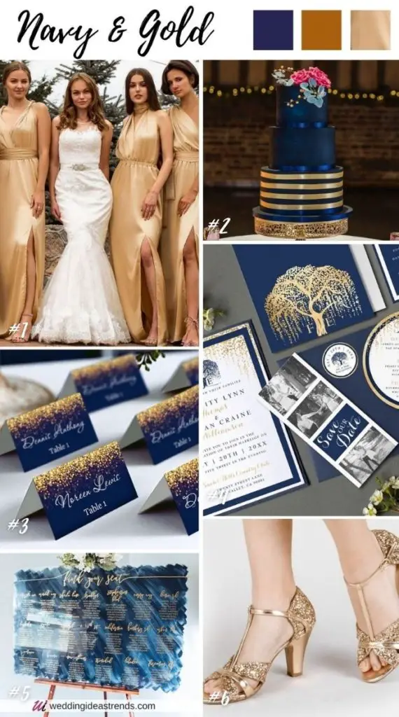 Navy Blue November Fall Wedding Color Schemes