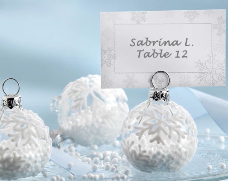 Holiday Ornament Place Card and Photo Holder Favor 