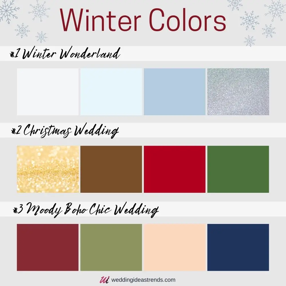 Winter Wedding Color schemes