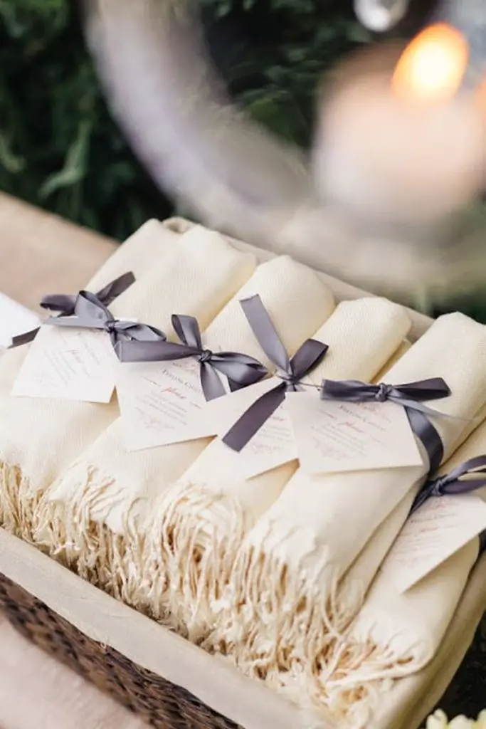 Winter Wedding Favors Pashminas