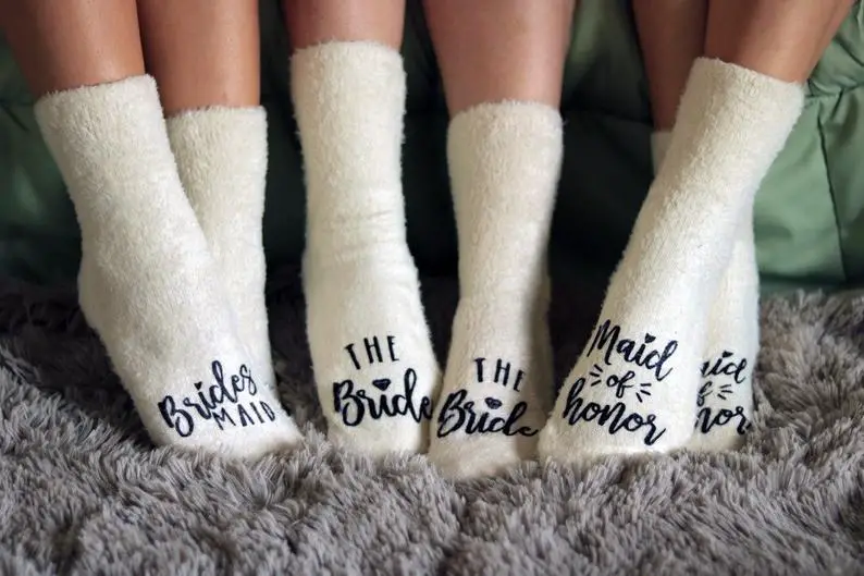 Christmas Bridesmaid Proposal and Gift,  Custom Bridesmaid Proposal Socks 
