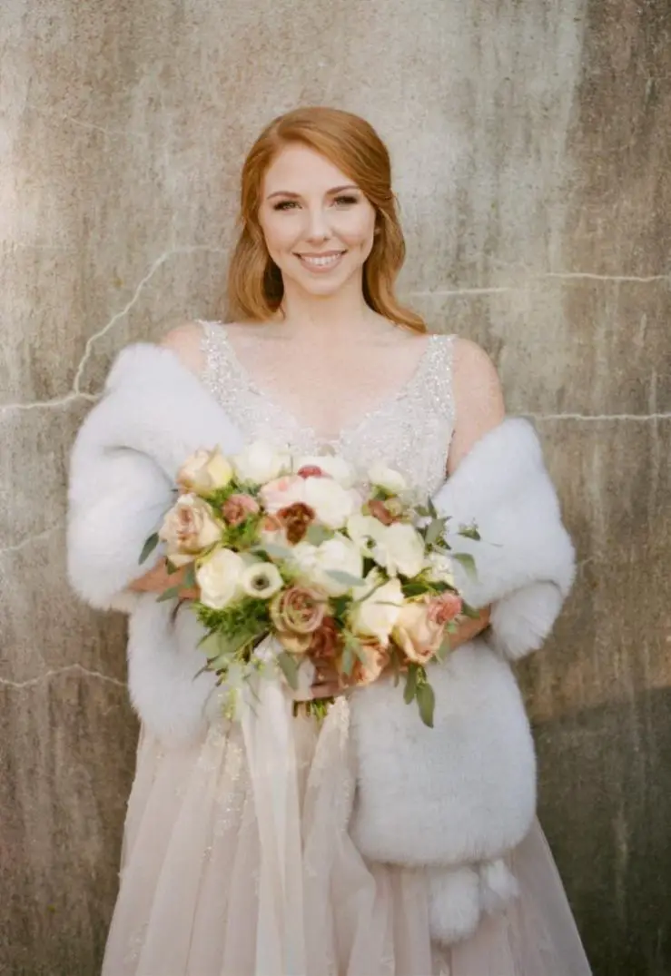 10 Stunning Bridal Faux Fur Wrap for the Winter Bride wedding ideas