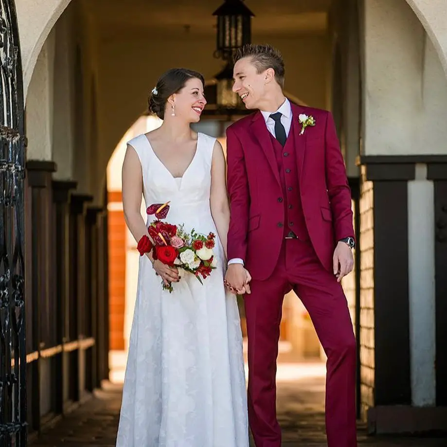 Non-Traditional Groom Attire Ideas, Alternative Color Tux or Suit Flashier Colors