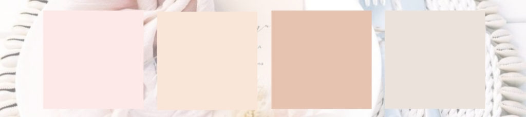 Beach Wedding Table Setting Color palette: Pale pink, pale peach, ivory, cream, burnt orange, silver, and bone.