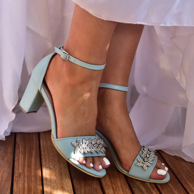 Pastel Colored Wedding Shoes, Light Blue Pastel Wedding Sandals