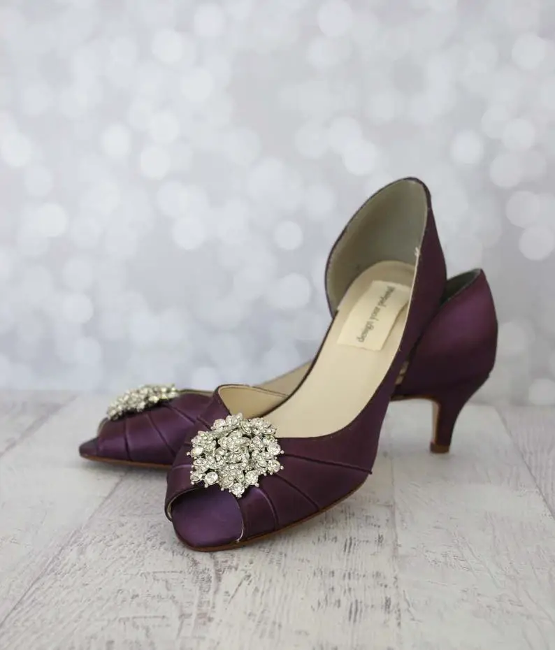 Bold Colored Wedding Shoes, Dark Purple Wedding Shoes