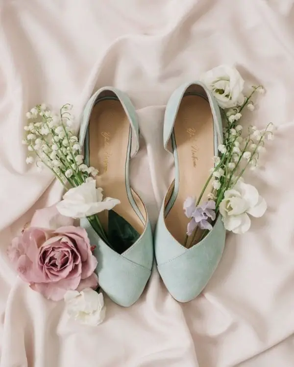 Pastel Colored Mint Wedding Shoes