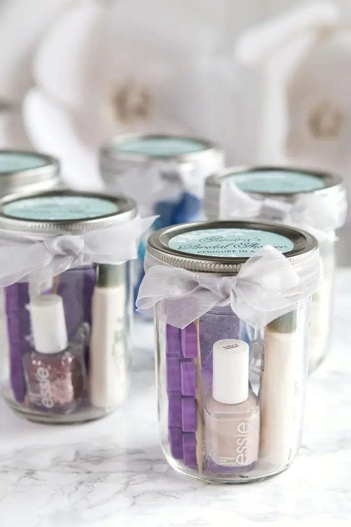 Spa Bridal Shower Favors DIY Pedicure in a Jar 