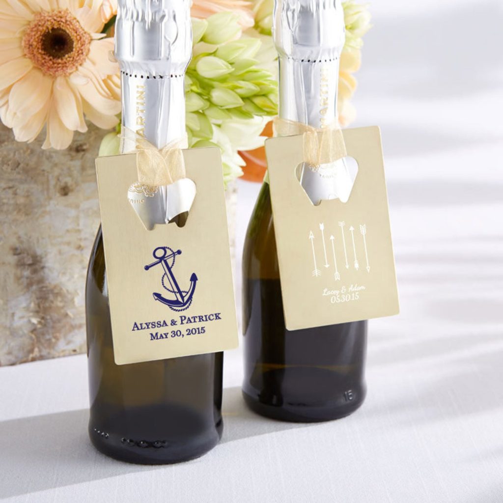 Personalized Wedding Credit Card Bottle Opener Beach Wedding Nautical Themed Favors