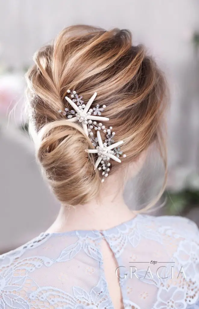 Wedding Hair Accessories Beach Brides, Starfish Mermaid Bridal Updo