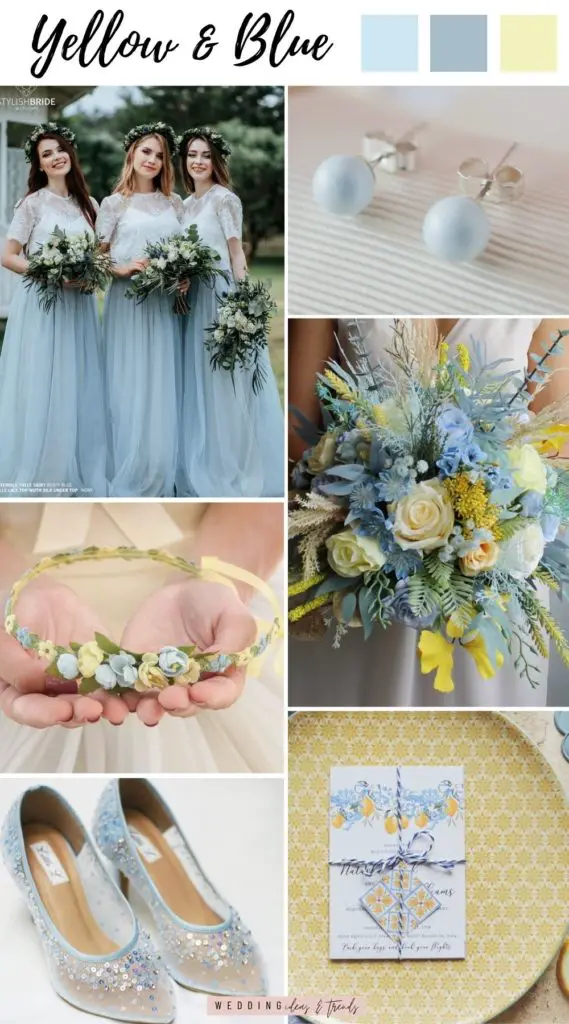 Pastel Yellow & Blue Color Schemes for Summer Wedding