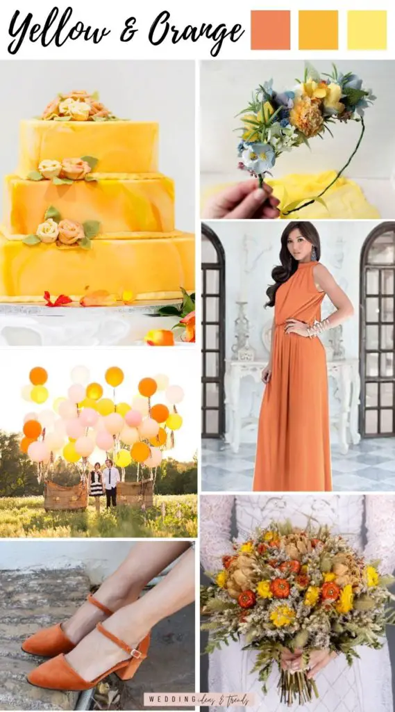 Pastel Yellow & Orange Color Schemes for Summer Wedding