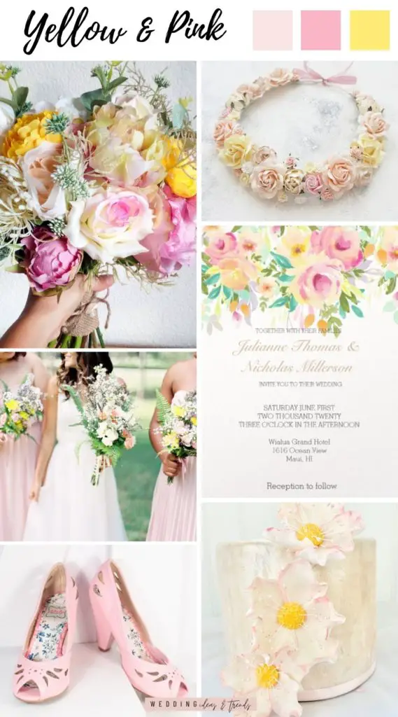 Yellow & Pink Color Schemes for Summer Wedding