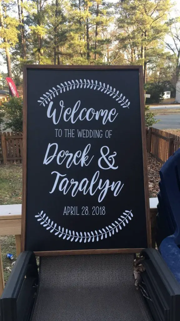 chalkboard wedding sign