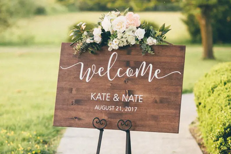Amazing Wedding Welcome Signs - Wooden Rustic Welcome Signs