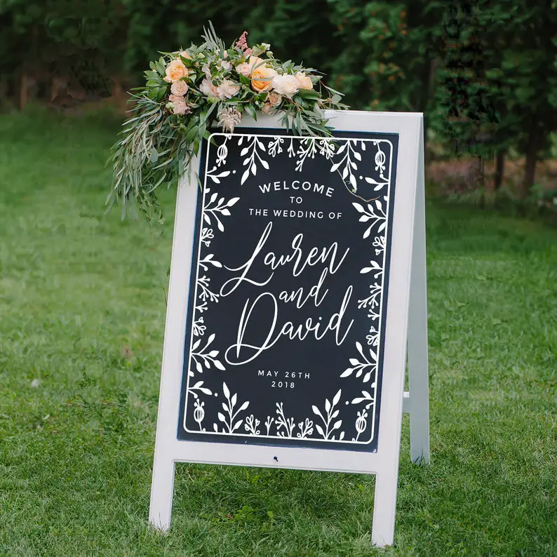 chalkboard wedding sign