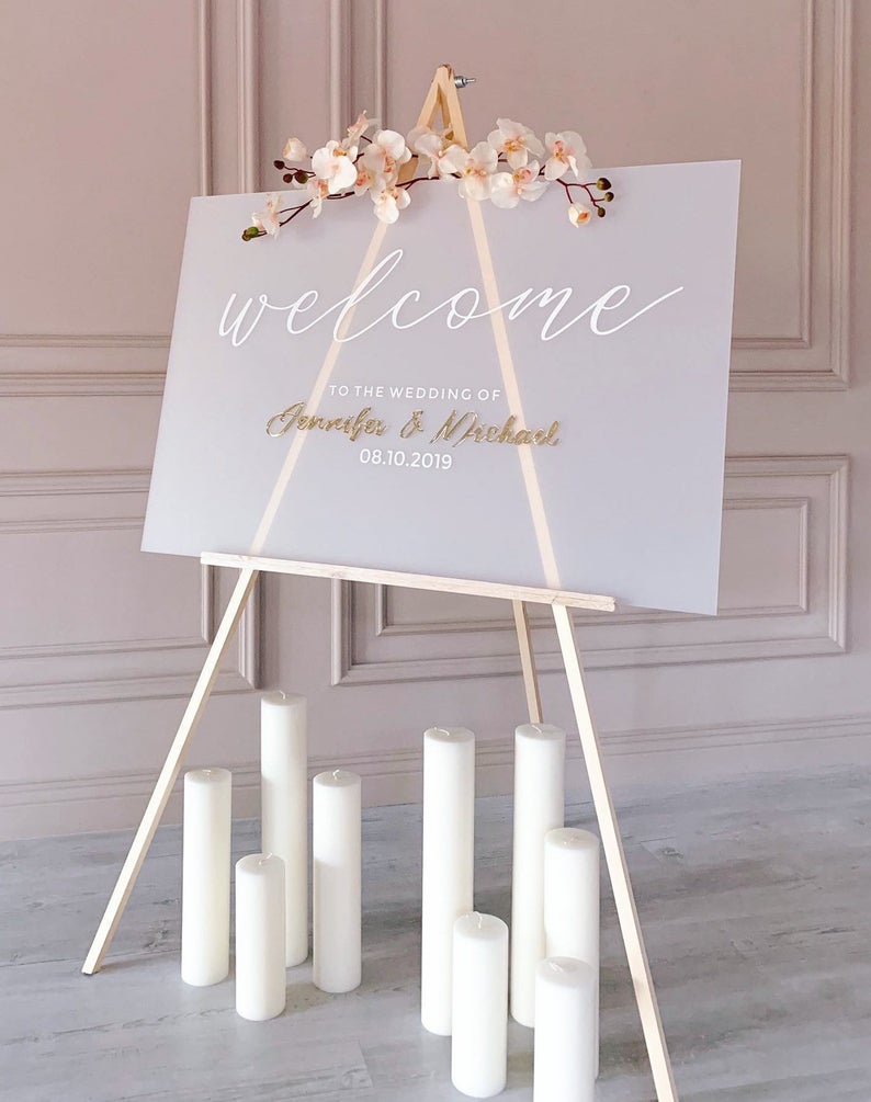 frosted acrylic welcome sign 