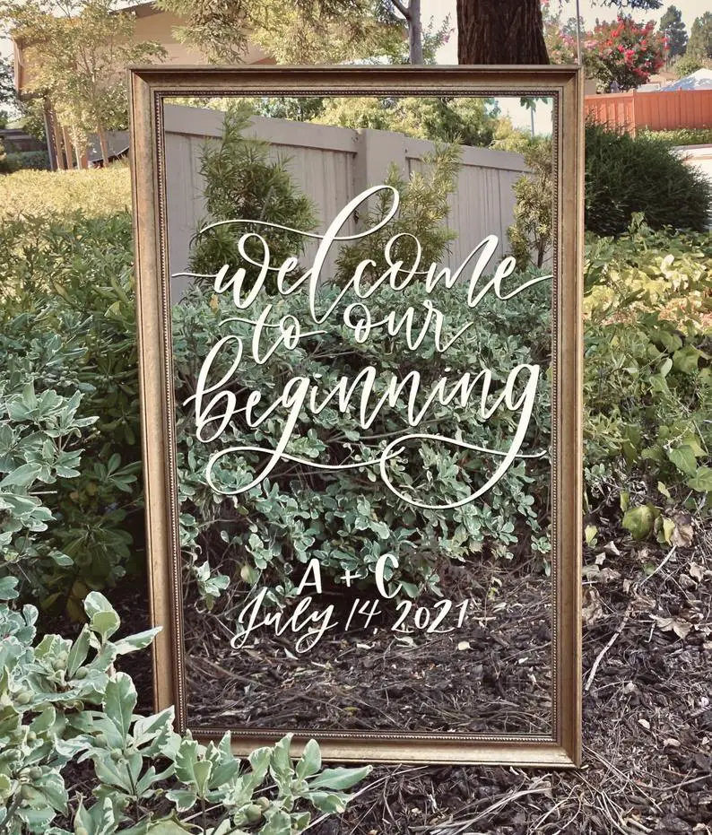  Mirror Wedding Welcome Signs