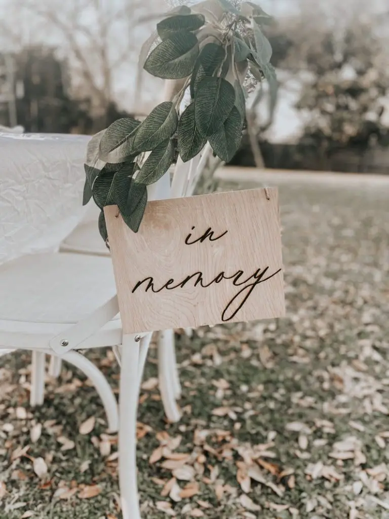 Engraved Wedding Memorial Sign 