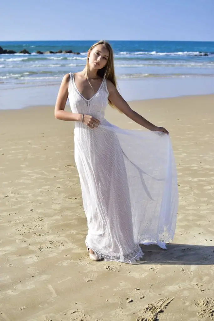 Flowy Simple Beach Wedding Dresses, Greek Simple Sexy Wedding Dresses