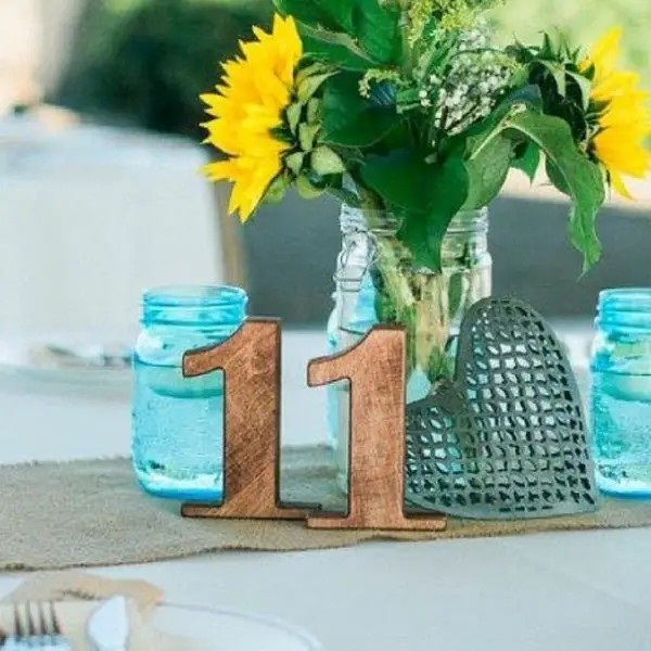 Rustic Wooden Table Numbers, Free Standing Rustic Wooden Wedding Table Numbers - wedding ideas & trends