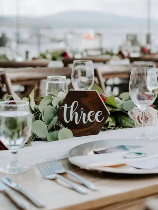 Rustic Wooden Table Numbers, Hexagon Rustic Wooden Wedding Table Numbers - wedding ideas & trends