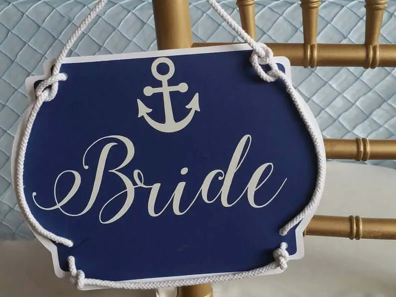 Ideas for Bride and Groom Chair Signs, Nautical Themed Bride and Groom Chair Signs