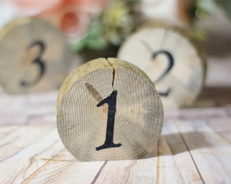 Rustic Wooden Table Numbers, Log Slice Table Numbers - wedding ideas & trends