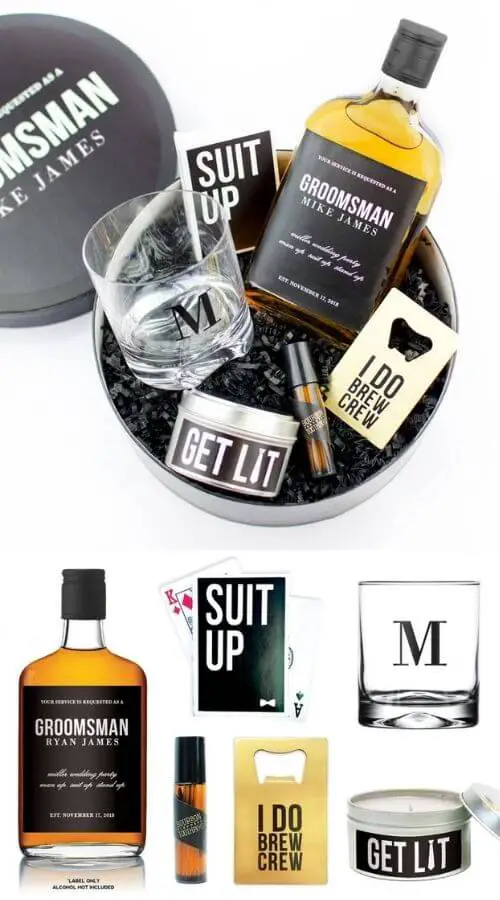 best man and Groomsmen alcohol gift boxes 