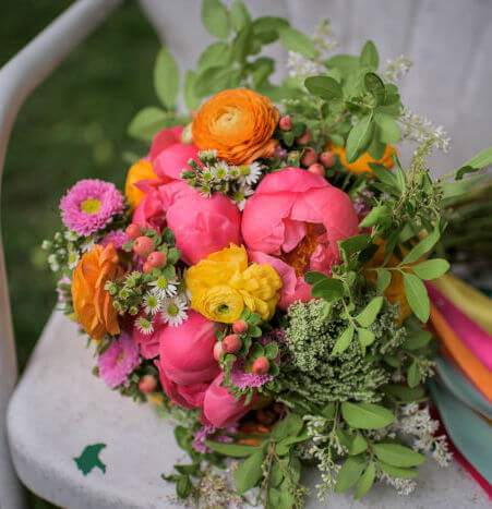 Coral Peony Backyard wedding bouquet - Best Seasonal Flowers for July Wedding Bouquet